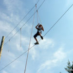Child on high rope bridges